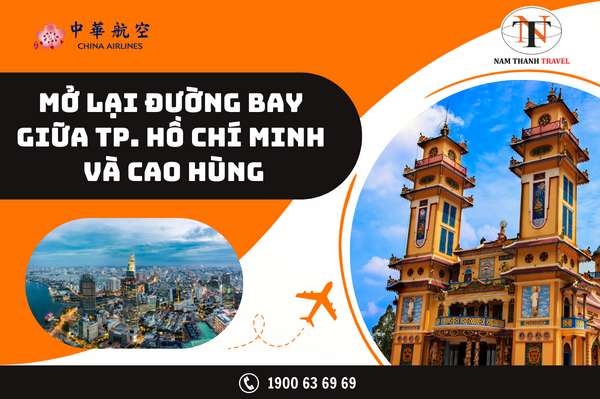 Mở lại đường bay giữa Tp. Hồ Chí Minh và Cao Hùng